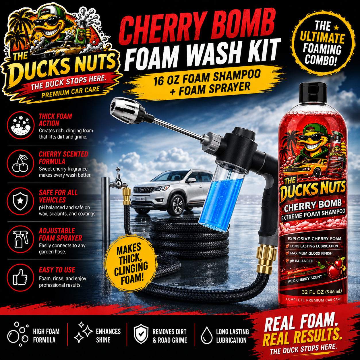 Ducks Nuts Foam Gun & Cherry Bomb Wash Kit