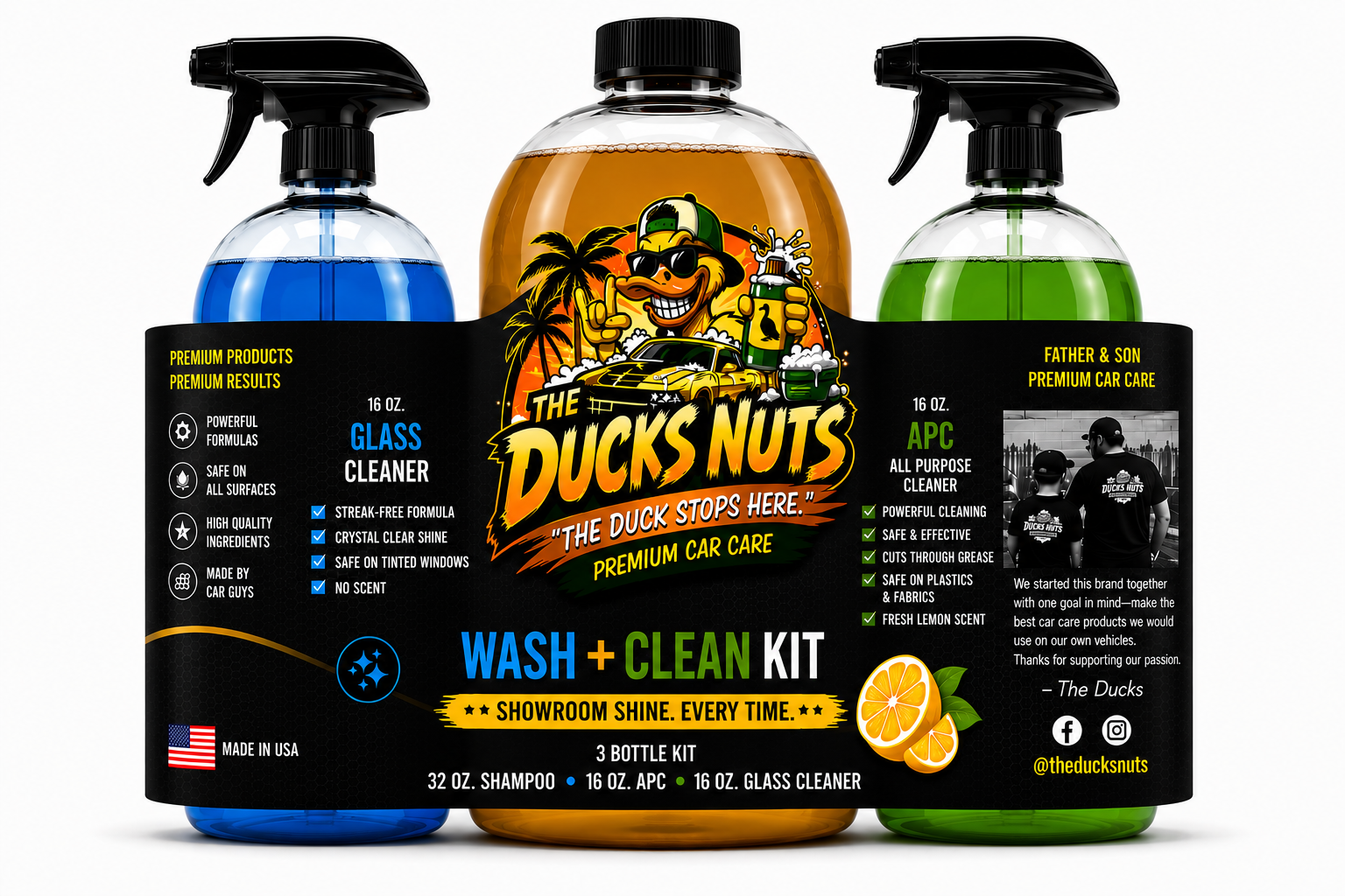 Ducks Nuts Wash + Clean Kit – Premium Car Care Bundle